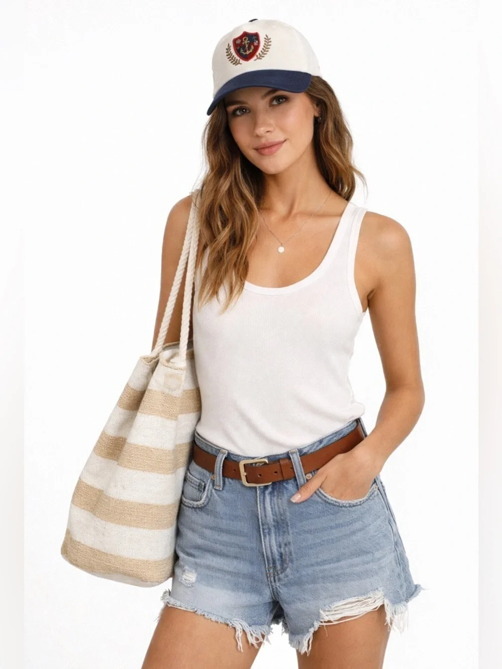 Free People Yacht Club Anchor Hat Coastal Nautical Cap NWT